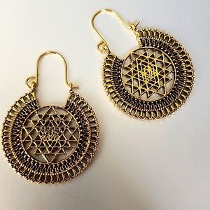 Boho Tribal Star Hoop Earrings